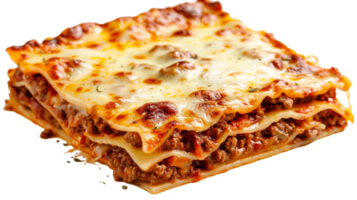 Beefy and juicy lasagna on the Transparent Background, Format png