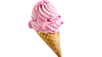 A cone filled with ice cream. on the Transparent Background, Format png