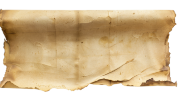 old paper scroll aged on the Transparent Background, Format png
