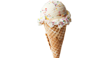 Ice cream served in a cone. on the Transparent Background, Format png