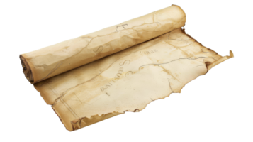 velho papel rolagem em a transparente fundo, formato png