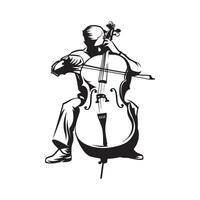 Double bass player a man play design Image vector