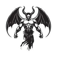 Standing devil with wings isolated on white background vector