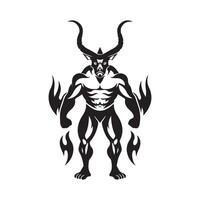 Standing devil with wings isolated on white background vector