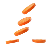carrot falling down on transparent background Generative-AI png