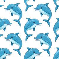 Seamless pattern with dolphins. Summer print vector