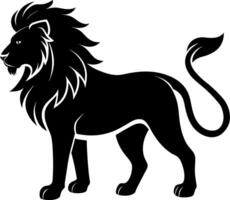 lion silhouette illustration Design on a white background vector
