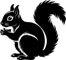 squirrel silhouette illustration Design on a white background vector