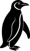 penguin silhouette illustration Design on a white background vector