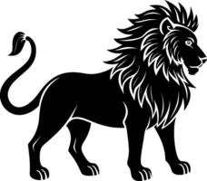 lion silhouette illustration Design on a white background vector