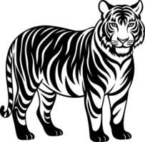 tiger silhouette illustration Design on a white background vector