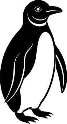 penguin silhouette illustration Design on a white background
