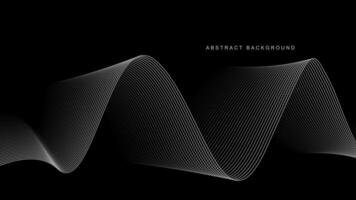 Abstract glowing wave lines on black background. Dynamic wave pattern. Modern flowing wavy lines. Futuristic technology concept. Suit for banner, poster, cover, brochure, flyer, website vector
