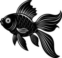 goldfish silhouette illustration Design on a white background vector