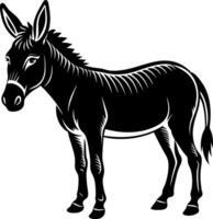 donkey silhouette illustration Design on a white background vector