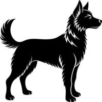 Dog silhouette illustration Design on a white background vector