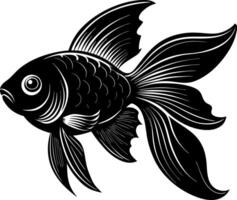 goldfish silhouette illustration Design on a white background vector