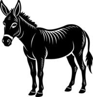 donkey silhouette illustration Design on a white background vector