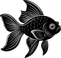 goldfish silhouette illustration Design on a white background vector