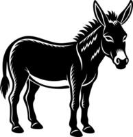 donkey silhouette illustration Design on a white background vector