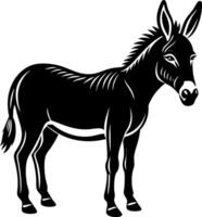 donkey silhouette illustration Design on a white background vector
