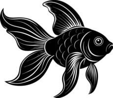 goldfish silhouette illustration Design on a white background vector