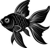 goldfish silhouette illustration Design on a white background vector