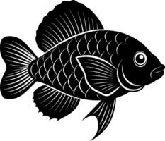 gourami fish silhouette illustration Design on a white background vector