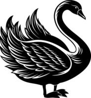swan silhouette illustration Design on a white background vector