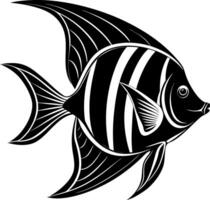 angelfish silhouette illustration Design on a white background vector