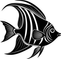 angelfish silhouette illustration Design on a white background vector