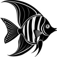 angelfish silhouette illustration Design on a white background vector