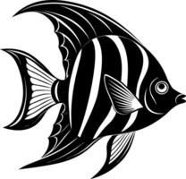 angelfish silhouette illustration Design on a white background vector
