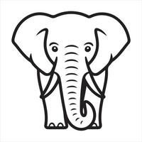 elephant single Line Icon Design outline vector