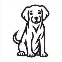dog single Line Icon Design outline vector