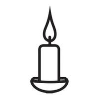 Candle single line Icon design outline. vector