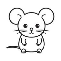 mouse single Line Icon Design outline vector