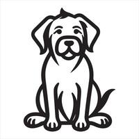 dog single Line Icon Design outline vector