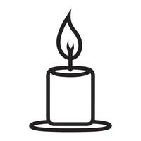 Candle single line Icon design outline. vector