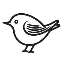 Bird single line Icon design outline. vector