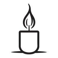 Candle single line Icon design outline. vector