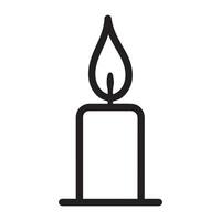 Candle single line Icon design outline. vector