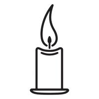 Candle single line Icon design outline. vector