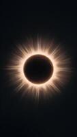 Awe inspiring solar eclipse casts shadow on Earth, suns corona radiates, creating celestial spectacle Vertical Mobile Wallpaper photo