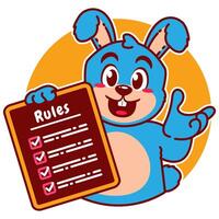 Illustration of Cute Rabbit Cartoon Character Holding Checklist of Rules vector