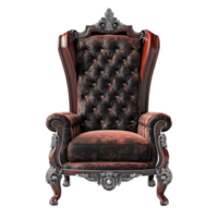 Generated Ai Red wing chair with a sleek leather back on transparent background png
