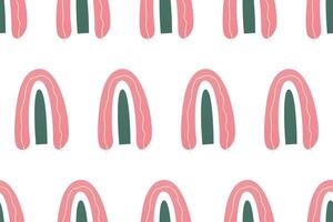 Scandinavian wrapping paper rainbow seamless pattern background vector