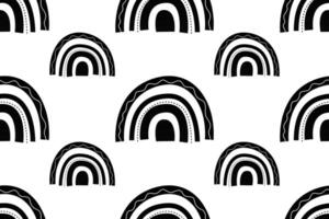 Scandinavian wrapping paper rainbow seamless pattern background vector
