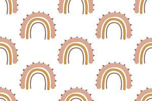 Scandinavian wrapping paper rainbow seamless pattern background vector