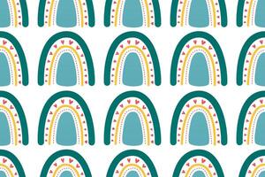 Scandinavian wrapping paper rainbow seamless pattern background vector